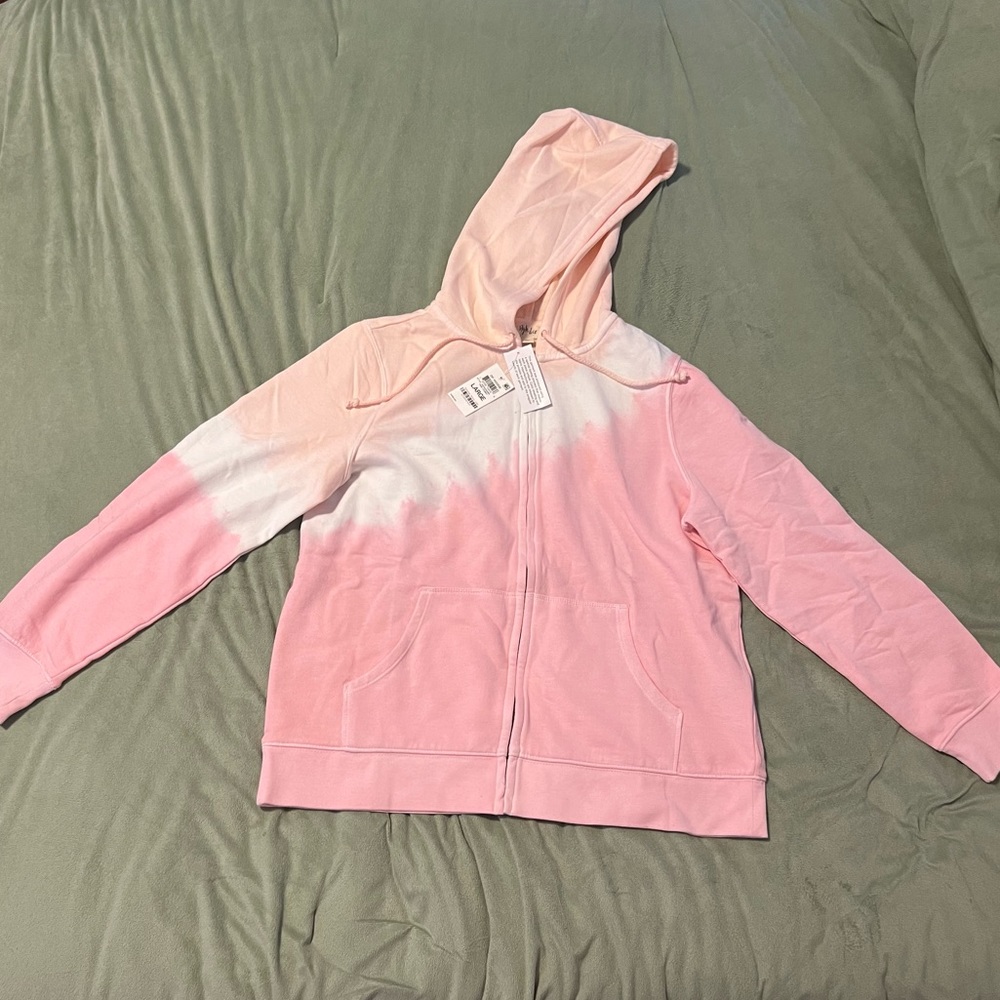 PINK TIE DYE ZIP UP